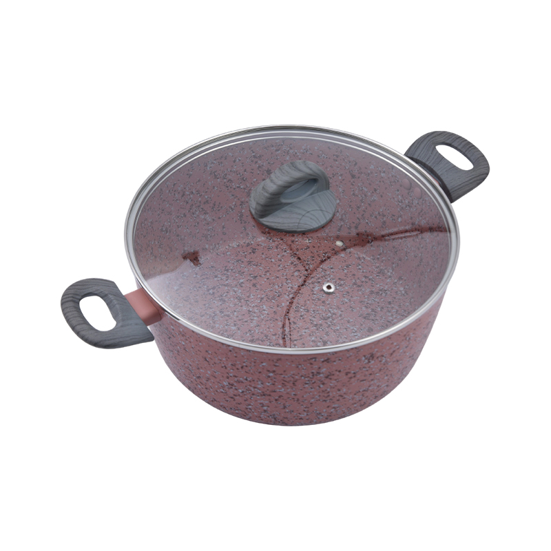 Nồi nhôm rèn với đá granite hồng