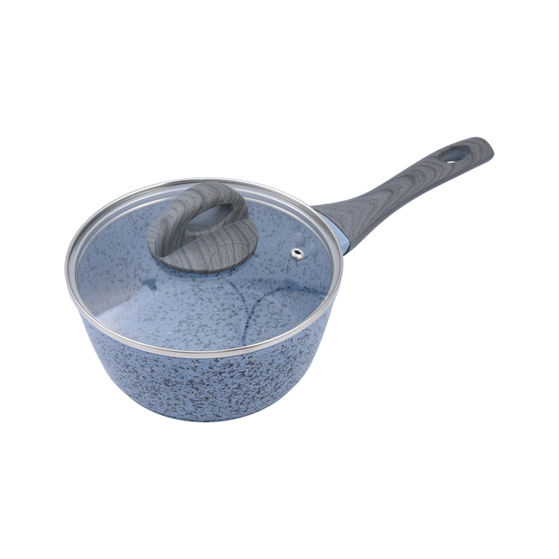 Chảo nước sốt nhôm rèn với đá granite xanh